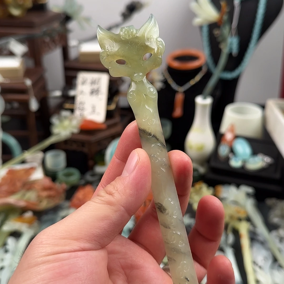 蛇纹石玉未镶嵌发饰