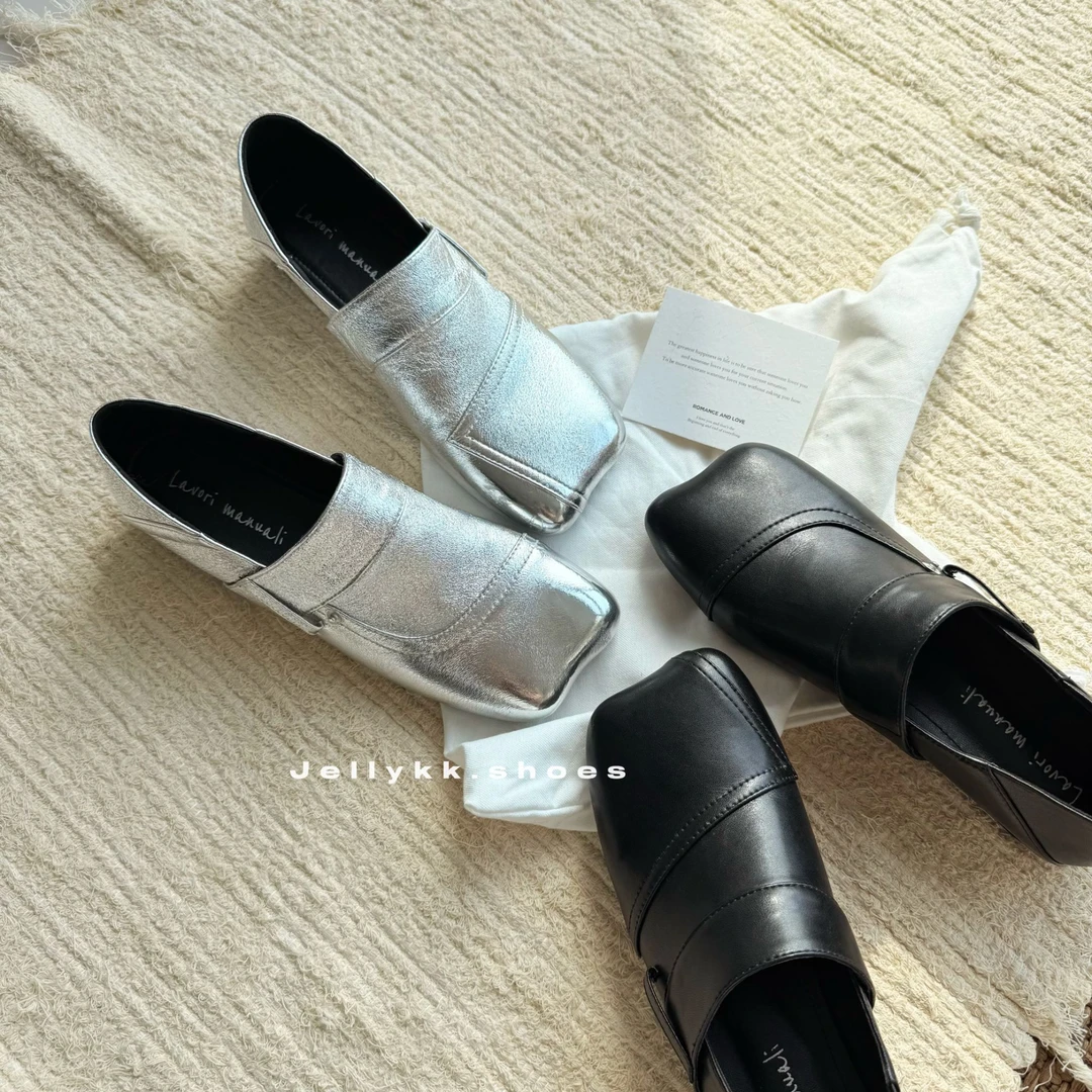 【Jellykk】3.5cm2025春季新品休闲时装设计师款苹果头博主风休闲鞋