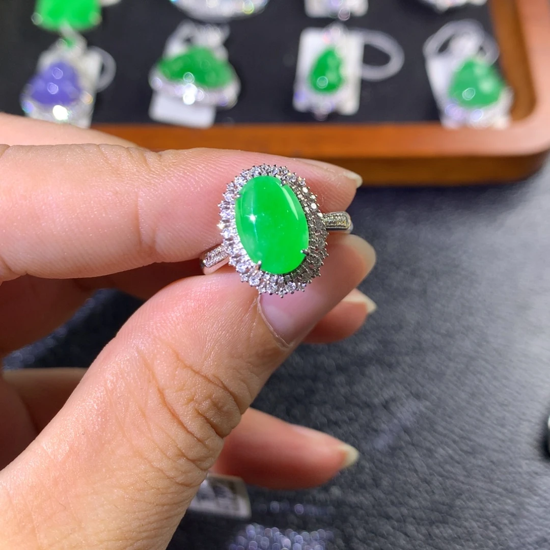 翡翠18K金镶嵌戒指两用款