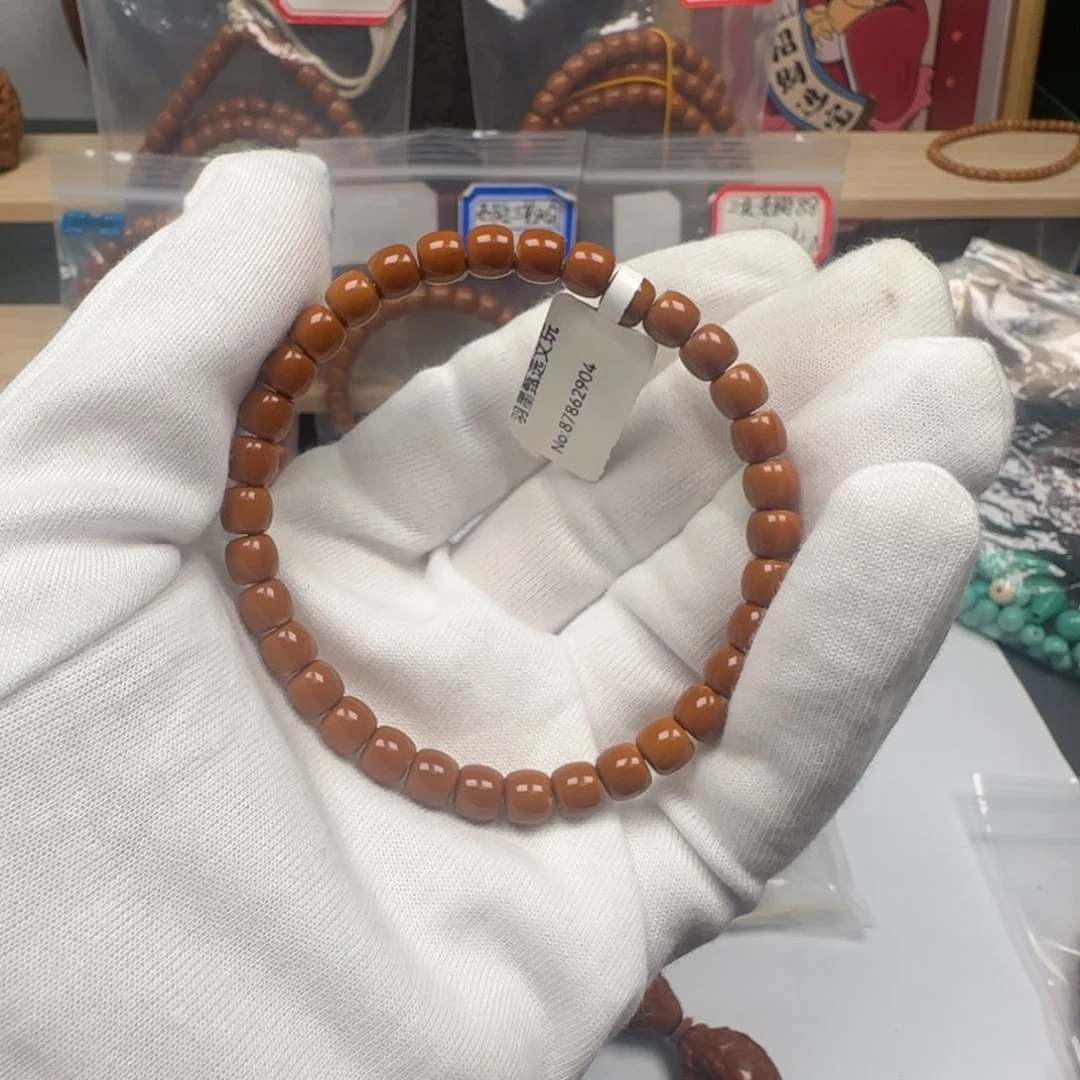 手串橄榄核老挝单圈极限弧三花6.5mm