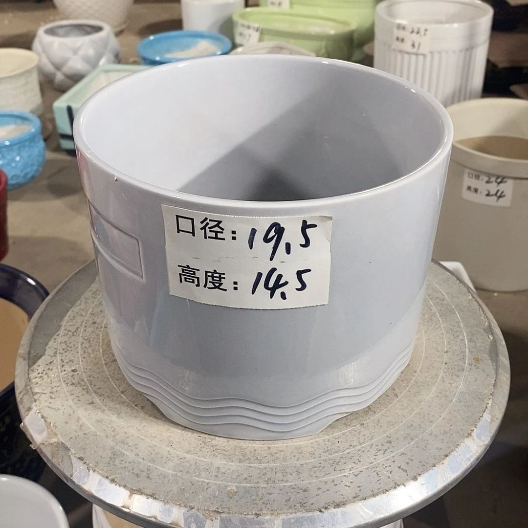 【闪购商品】陶瓷微瑕花盆-034-1个灰色