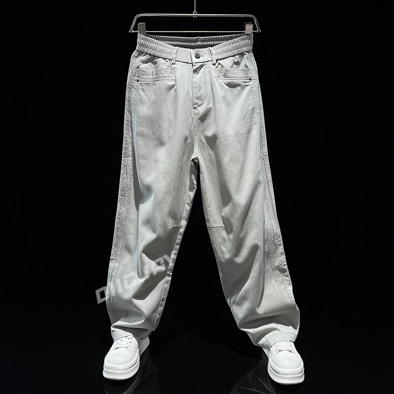 無地亭休闲裤男装秋冬新款经典日系复古立体剪裁宽松直筒阔腿美式