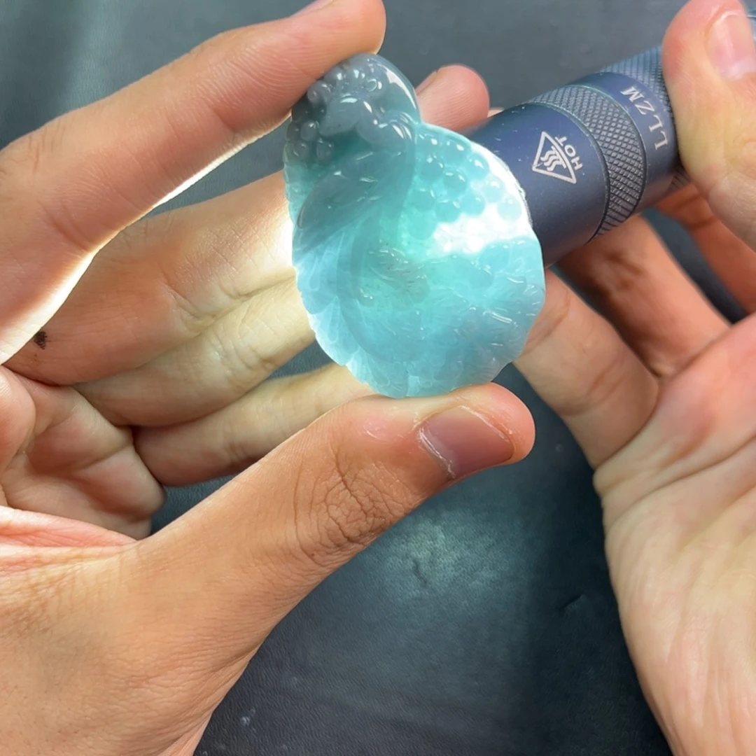颈饰未镶嵌翡翠多样性拍一发一翡翠海蓝之谜手工凤凰