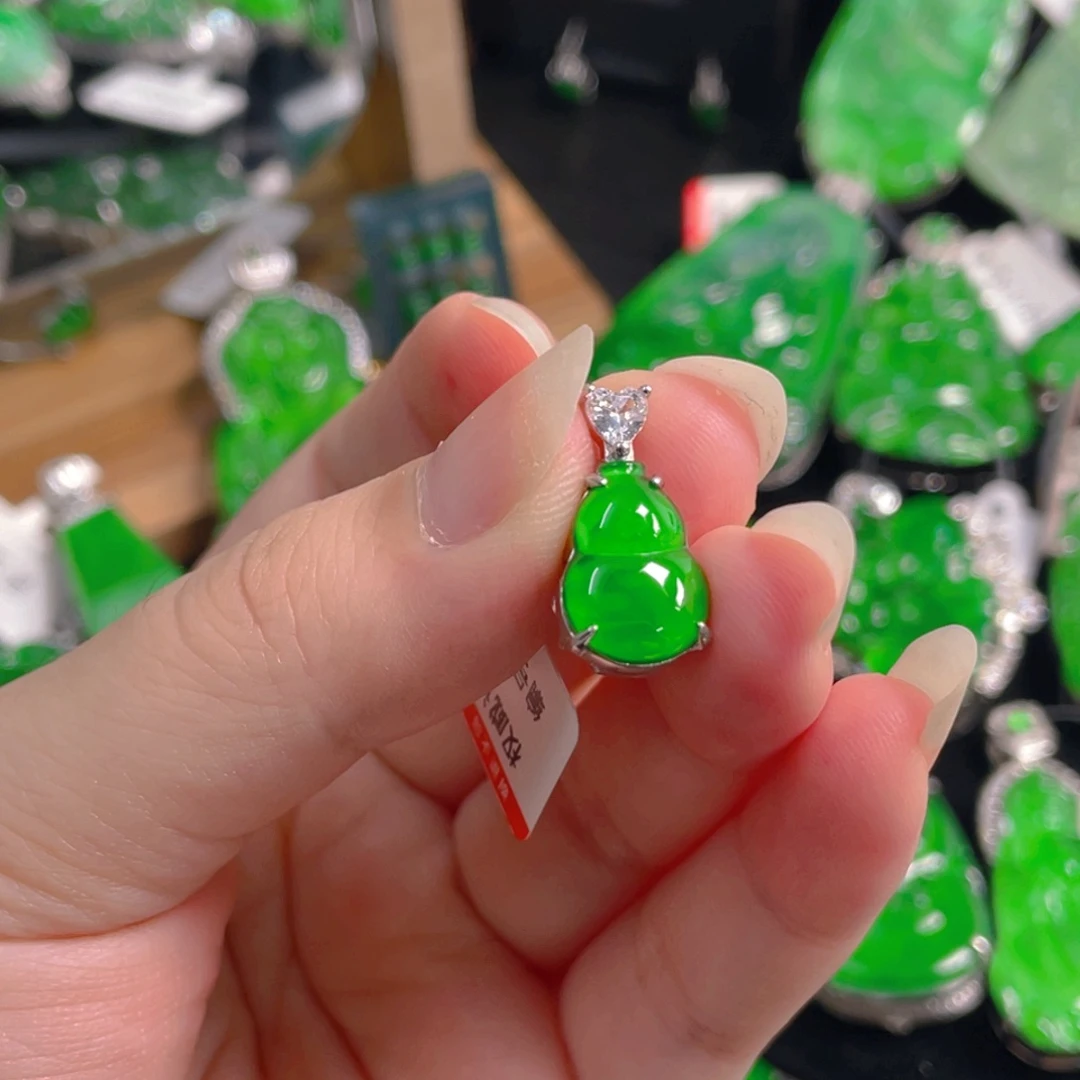 翡翠银S925镶嵌吊坠(不含链)