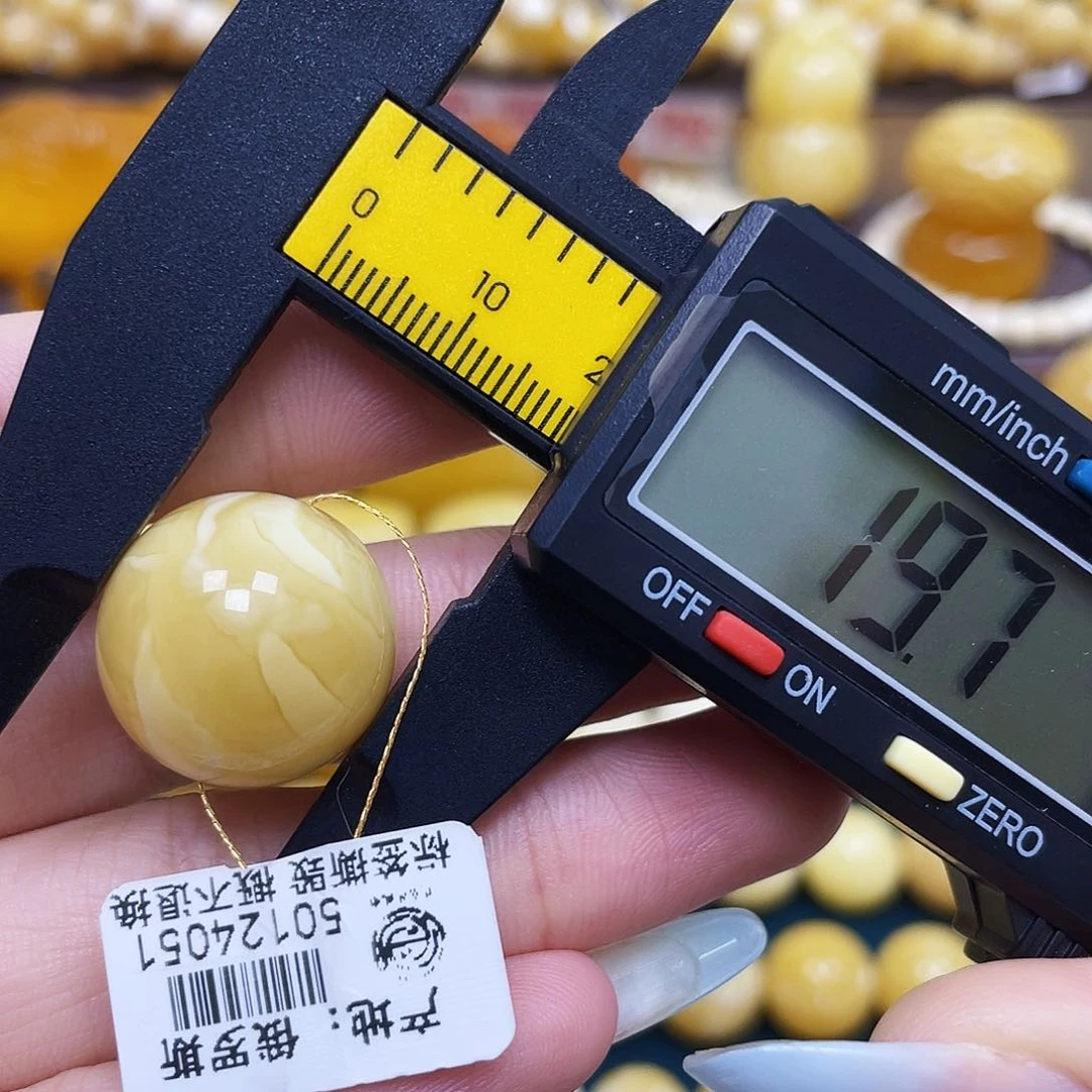 未镶嵌琥珀珠宝奇石19.7mm花粉