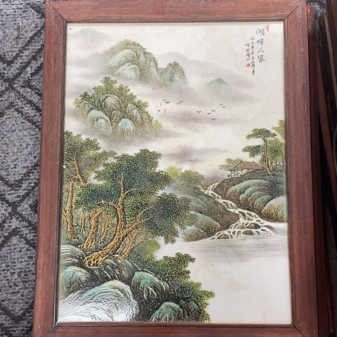 瓷片37*28 景德镇瓷板画柴窑烧制
