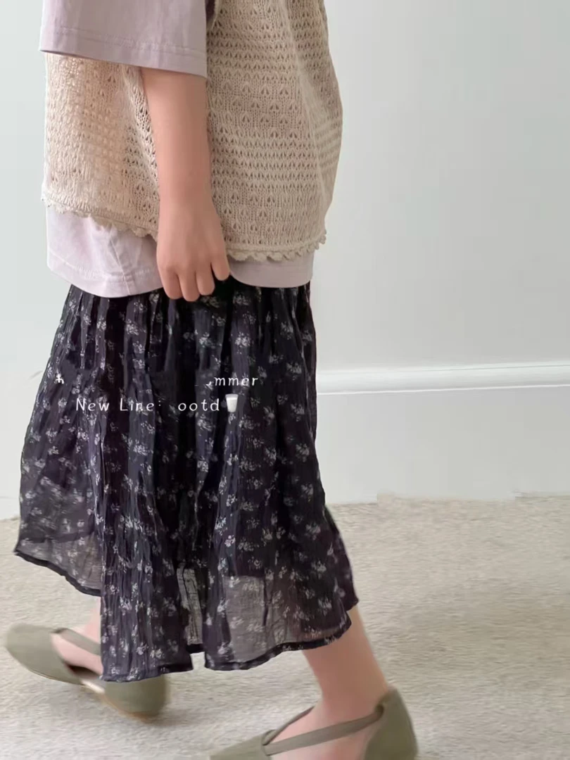 0191  夏季中大童压皱半裙  YX