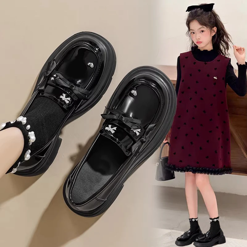 女童小皮鞋2026春秋新款软底黑色公主鞋中大童演出小女孩儿童鞋子