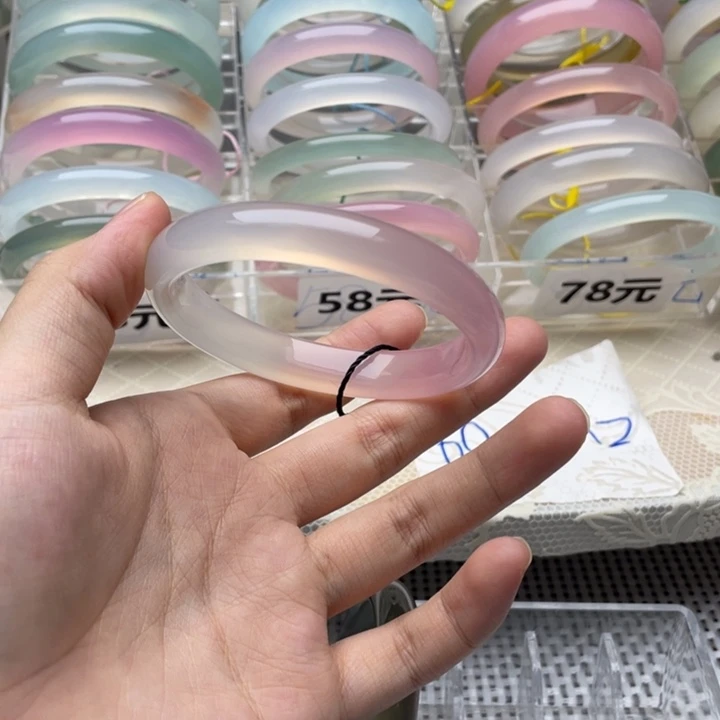 玛瑙/玉髓未镶嵌手镯❽60圈口