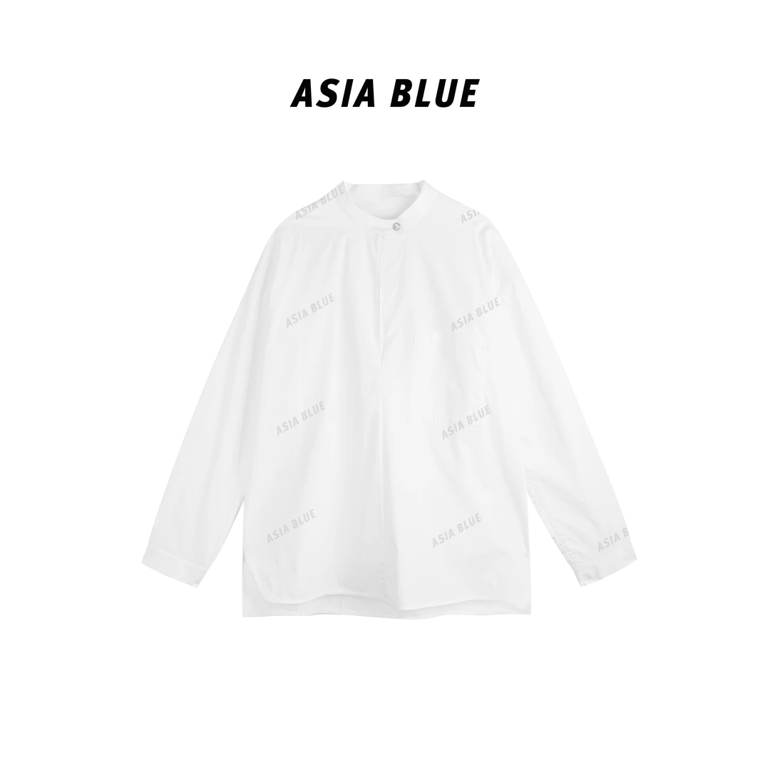 【ASIA BLUE】· 云树 · 2025春季圆领净版叠穿宽松百搭衬衫#DW-015