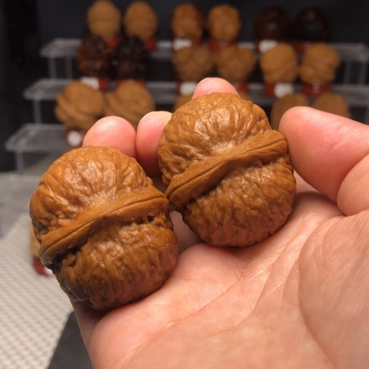 文玩核桃把件34粗筋元宝