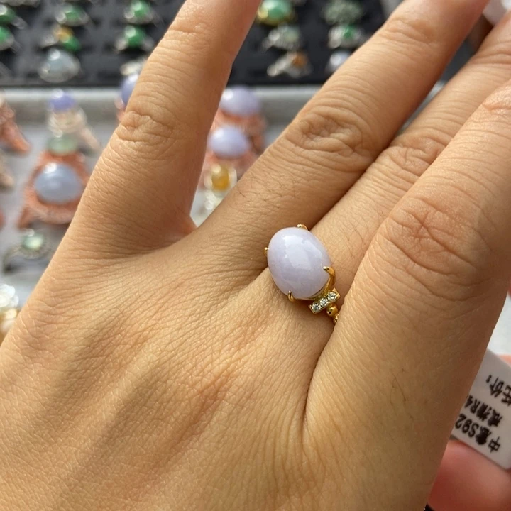 翡翠戒指银S925镶嵌戒指