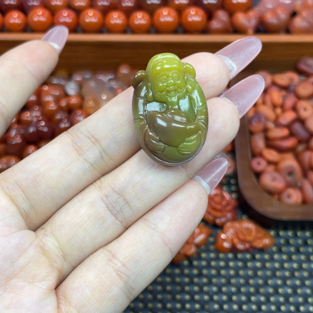 玛瑙/玉髓未镶嵌颈饰财神爷