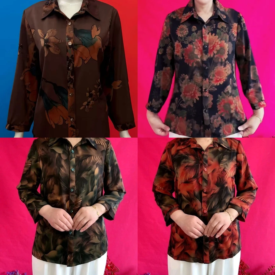 夏季新款翻领薄款中老年开衫上衣