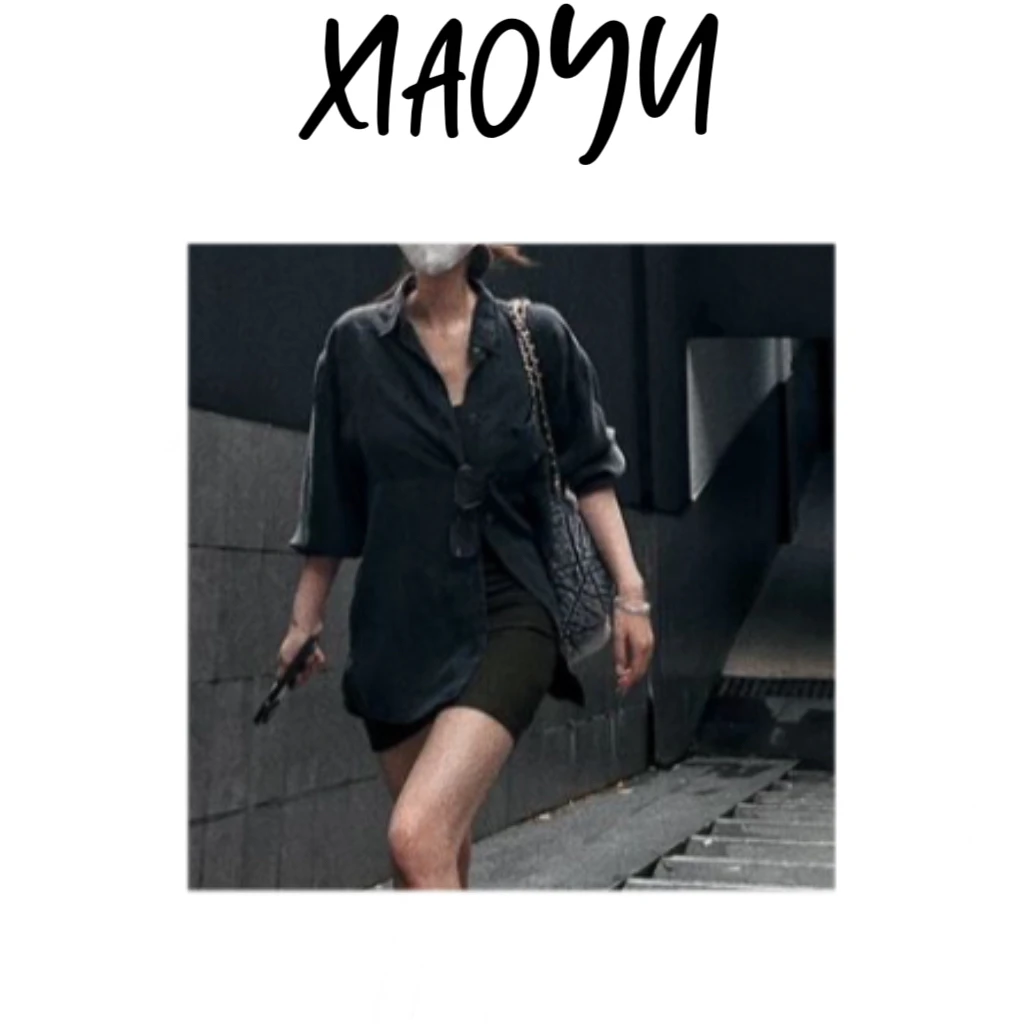 【莱赛尔黑衬衫】S露丝法式复古港风长袖衬衫宽松慵懒感开衫外套