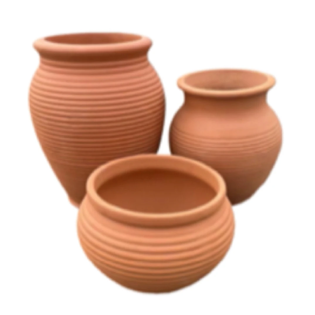 户外陶罐园林景观土陶盆粗陶土老式旧陶土红陶花盆庭院阳台无釉