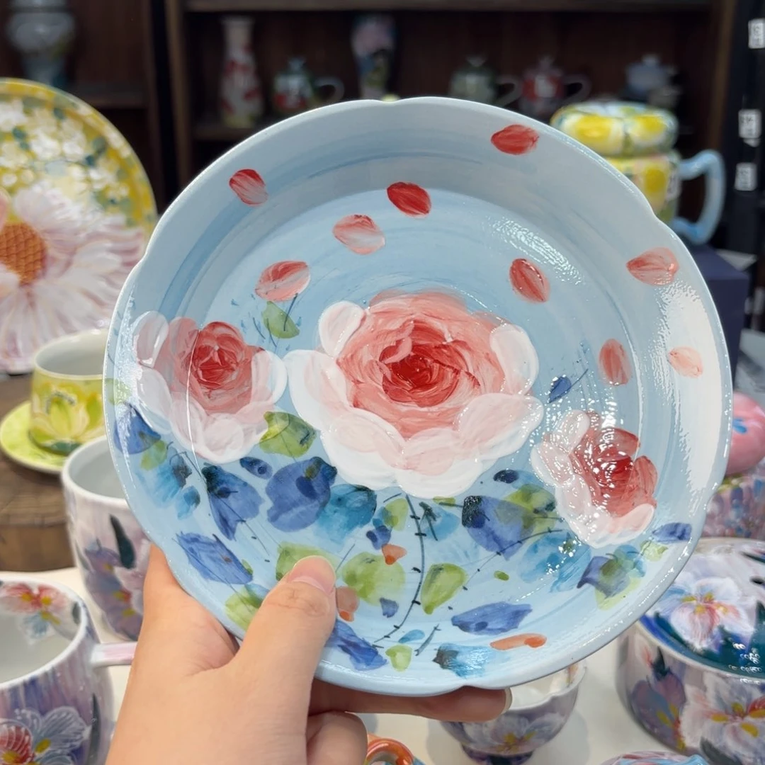 瓷片景德镇手绘高温釉下彩陶瓷茶具