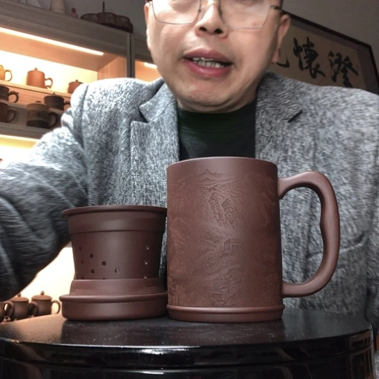 茶杯紫泥三件套容量450