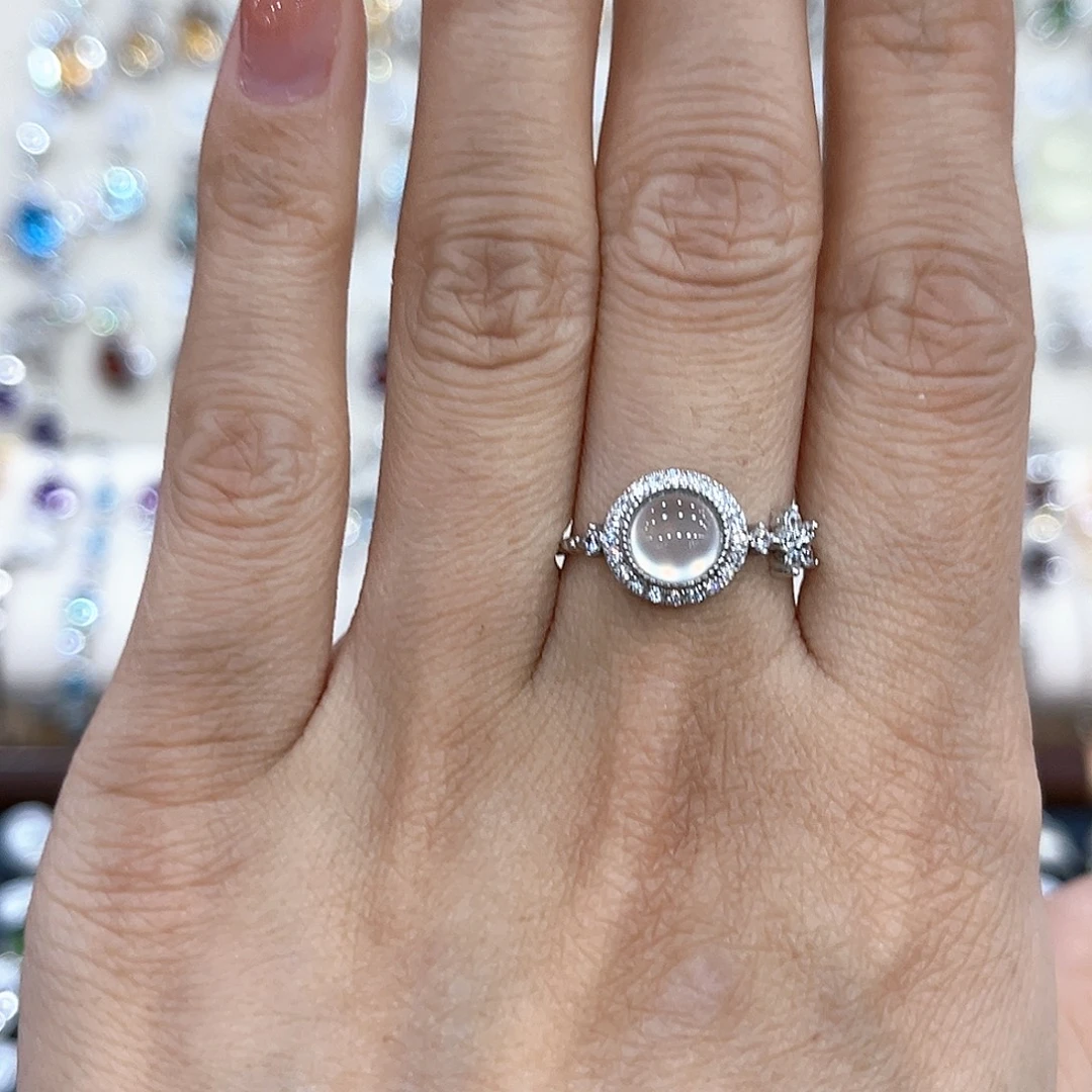 水晶戒指银S925镶嵌