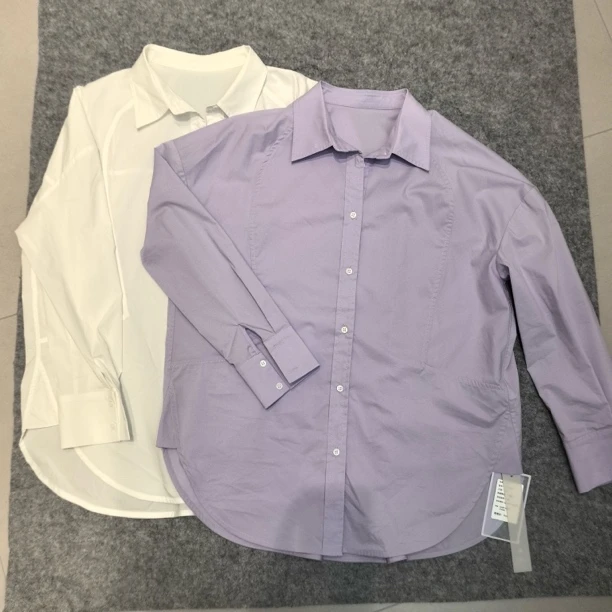 念珂 纯色排扣衬衫