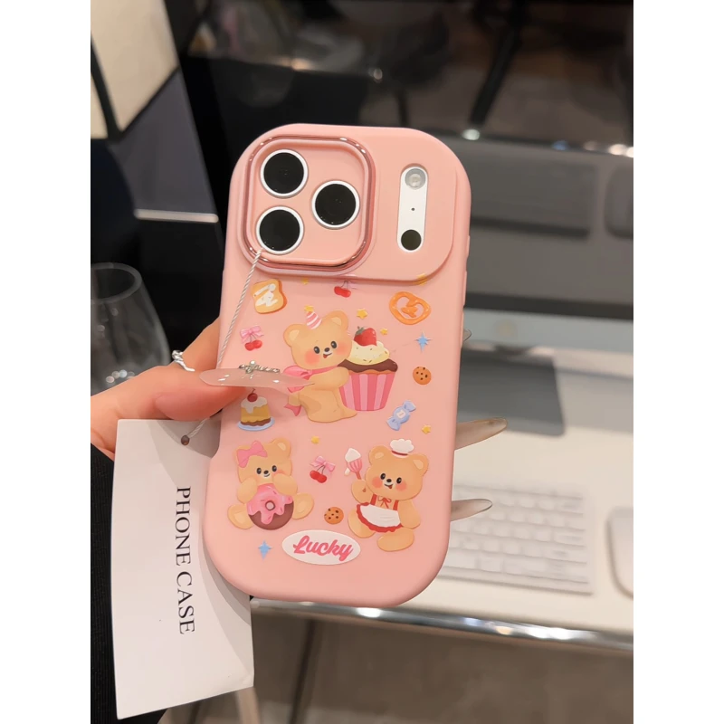 下午茶小熊适用苹果17pro手机壳16pm小胖妹华为p80oppo防摔小米17
