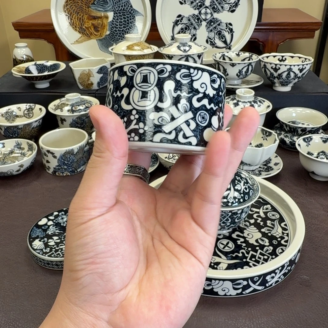 陶杯子杂宝纹扳指杯元经秘旨