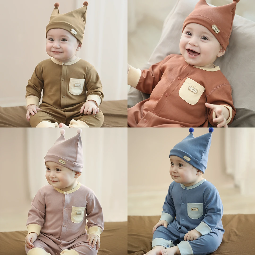 婴儿连体衣春秋a类新生儿哈衣爬爬服小月龄秋装睡衣长袖宝宝衣服