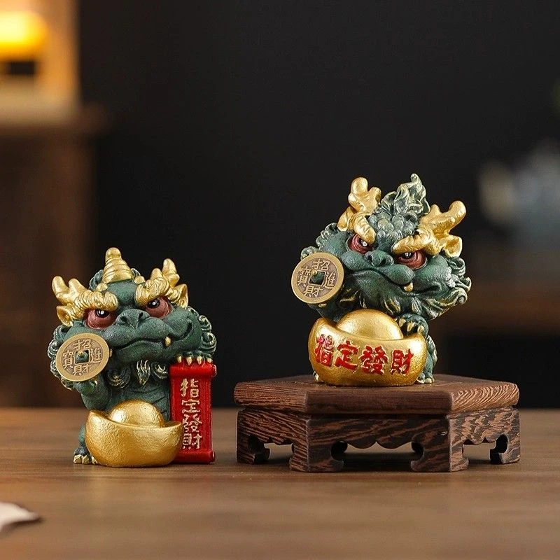 新中式招财如意摆件家居客厅陶瓷工艺品桌面装饰书房茶桌指定发财