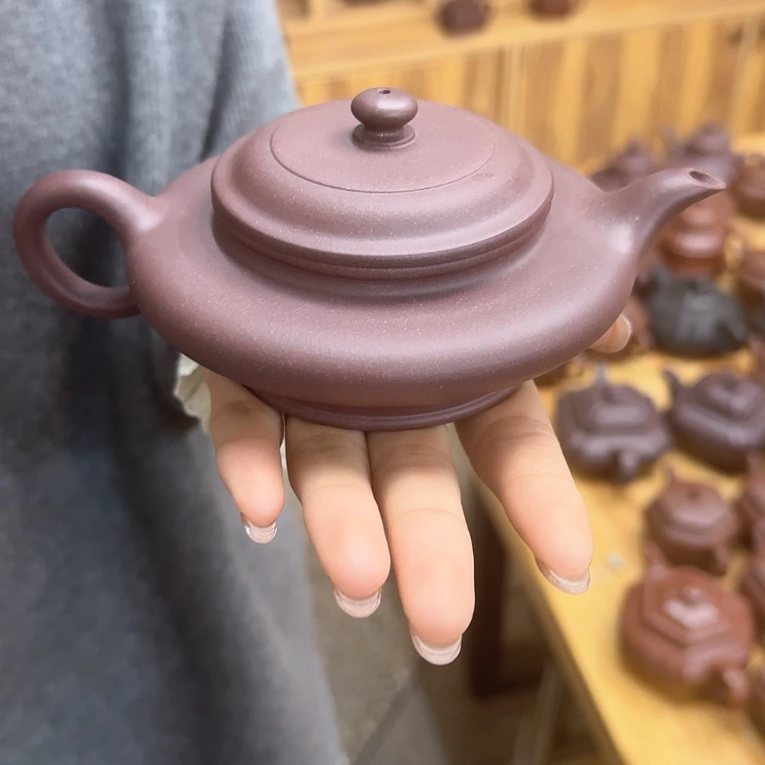 紫砂茶壶紫砂壶虚扁200cc