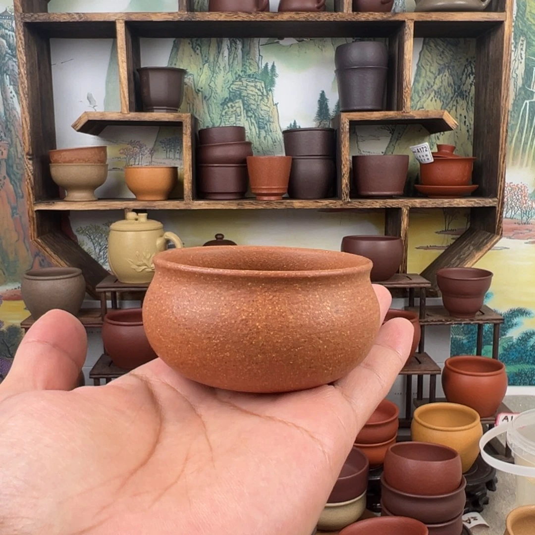 茶杯紫砂拙器甄选，纯原本矿。