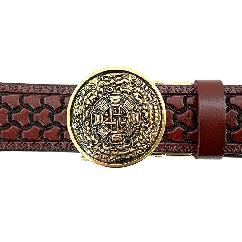 西藏邮政包邮   十二生肖九宫二层皮男士高端皮带