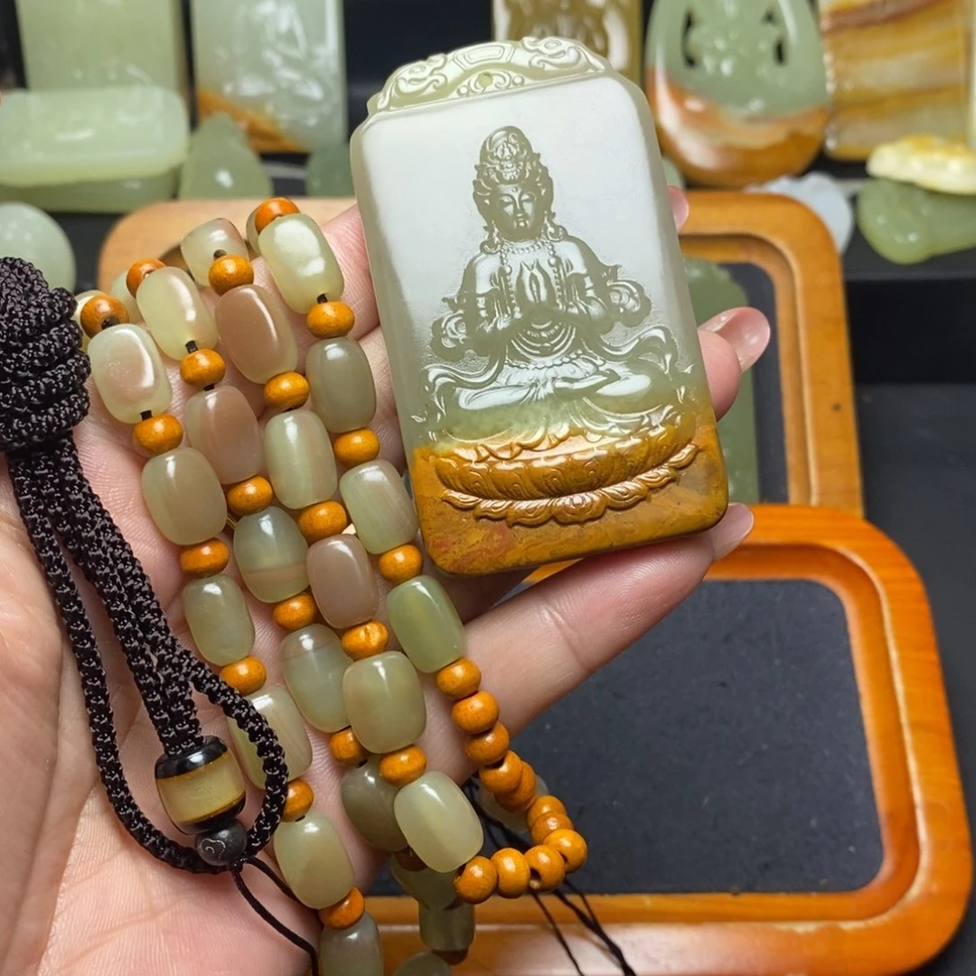 天***生盆景石方解石观音