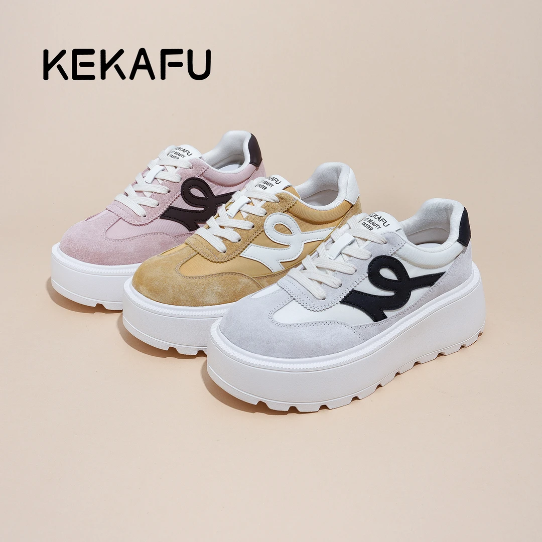 KEKAFU/珂卡芙【隐形增高6CM】柔软舒适时尚2024四季百搭小白鞋