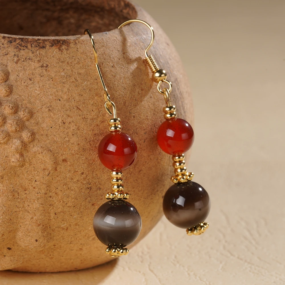 云丹拉姆丨一线药师珠天珠耳坠多样性发其一