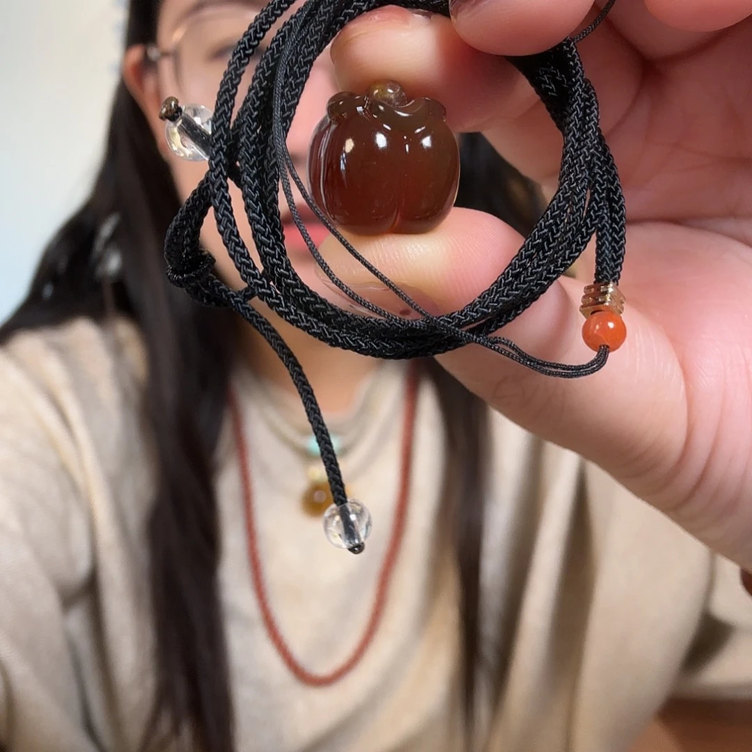 陈***胖猴头核桃吊坠柿子➕绳子