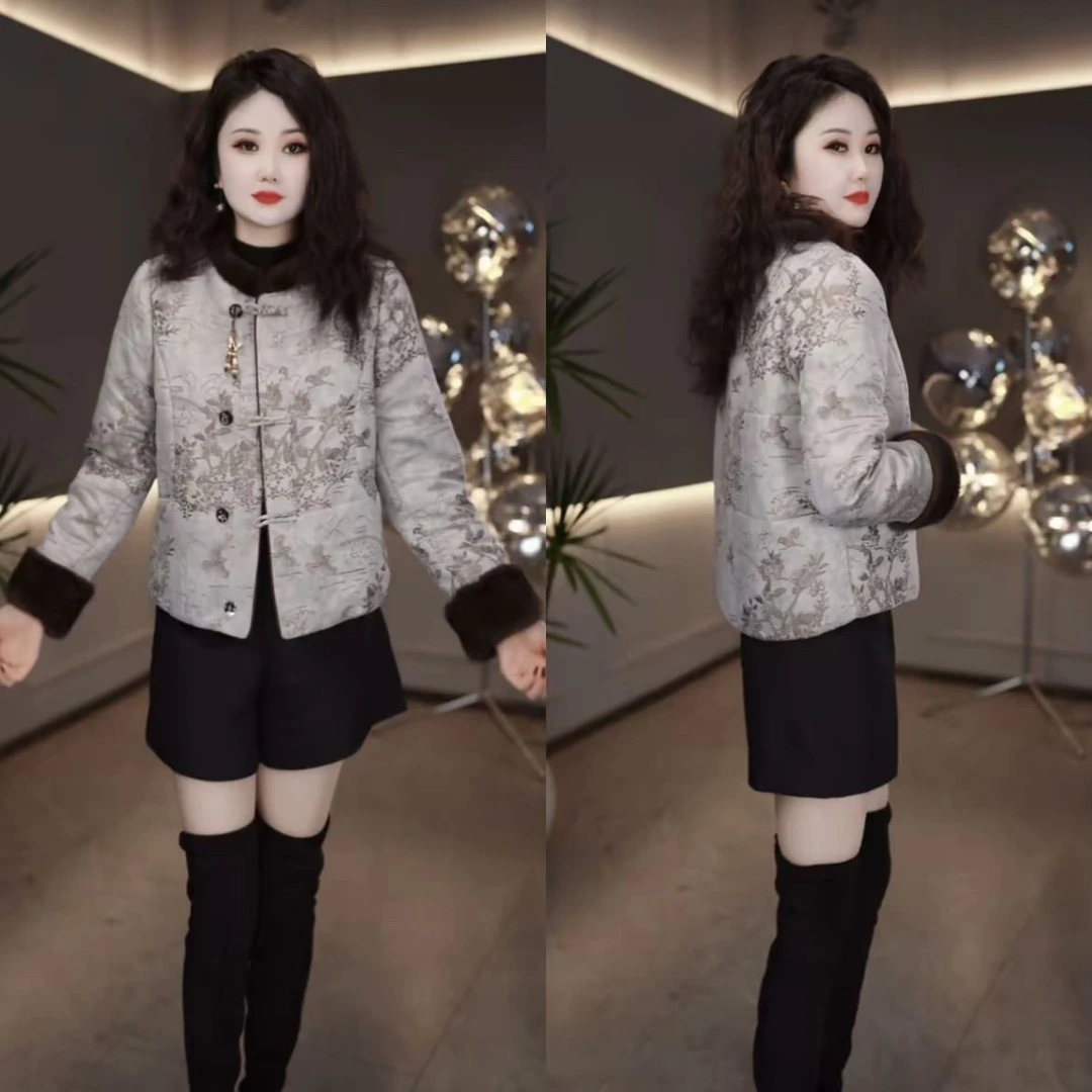 时尚短款棉服女2025秋冬新款洋气质宽松显瘦轻薄休闲百搭棉衣外套