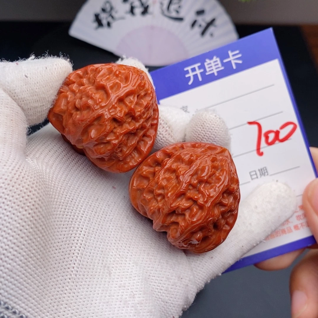 文玩核桃把件39三角白700