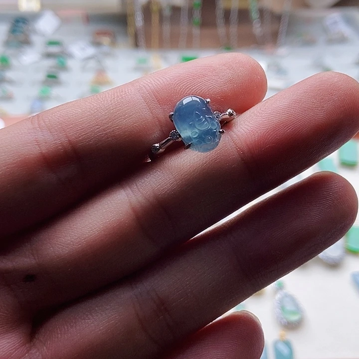 翡翠银S925镶嵌戒指