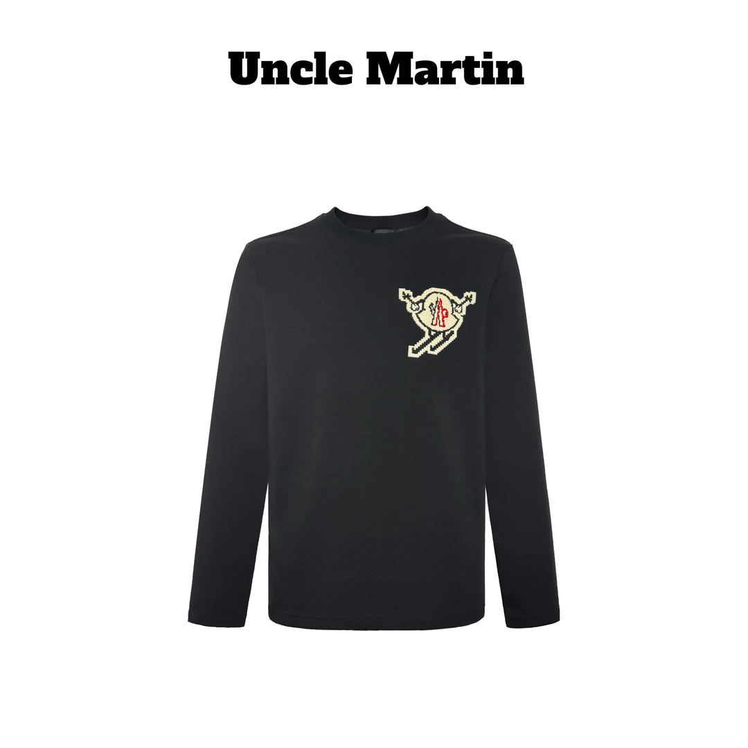 马丁叔叔冬季圆领潮流保暖刺绣长袖体恤打底 CK-867