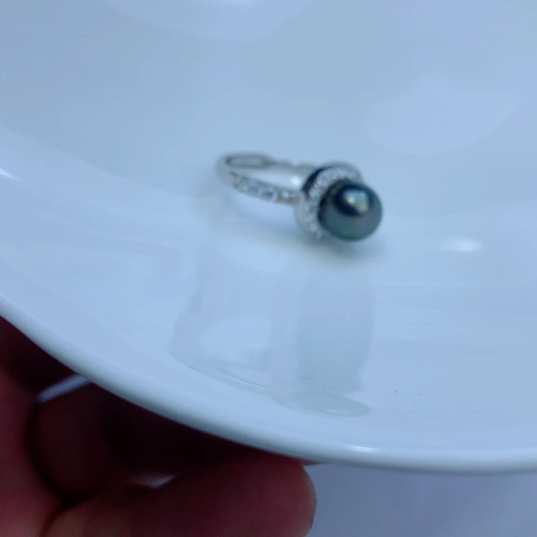 海水珍珠戒指银S925镶嵌