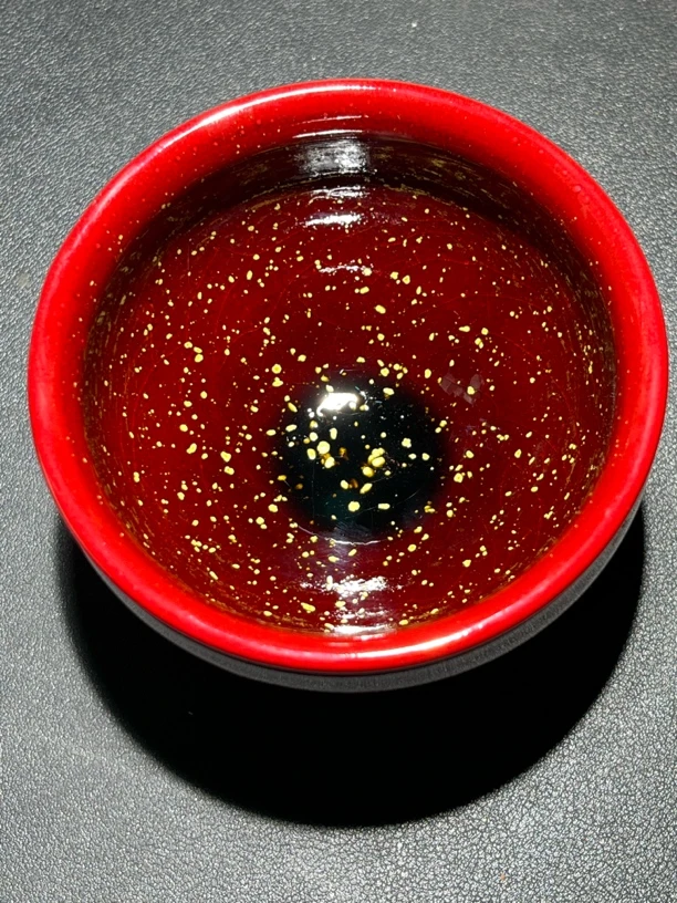 牛血红花月夜茶杯大口将军杯高端茶盏建窑建盏主人纯手工