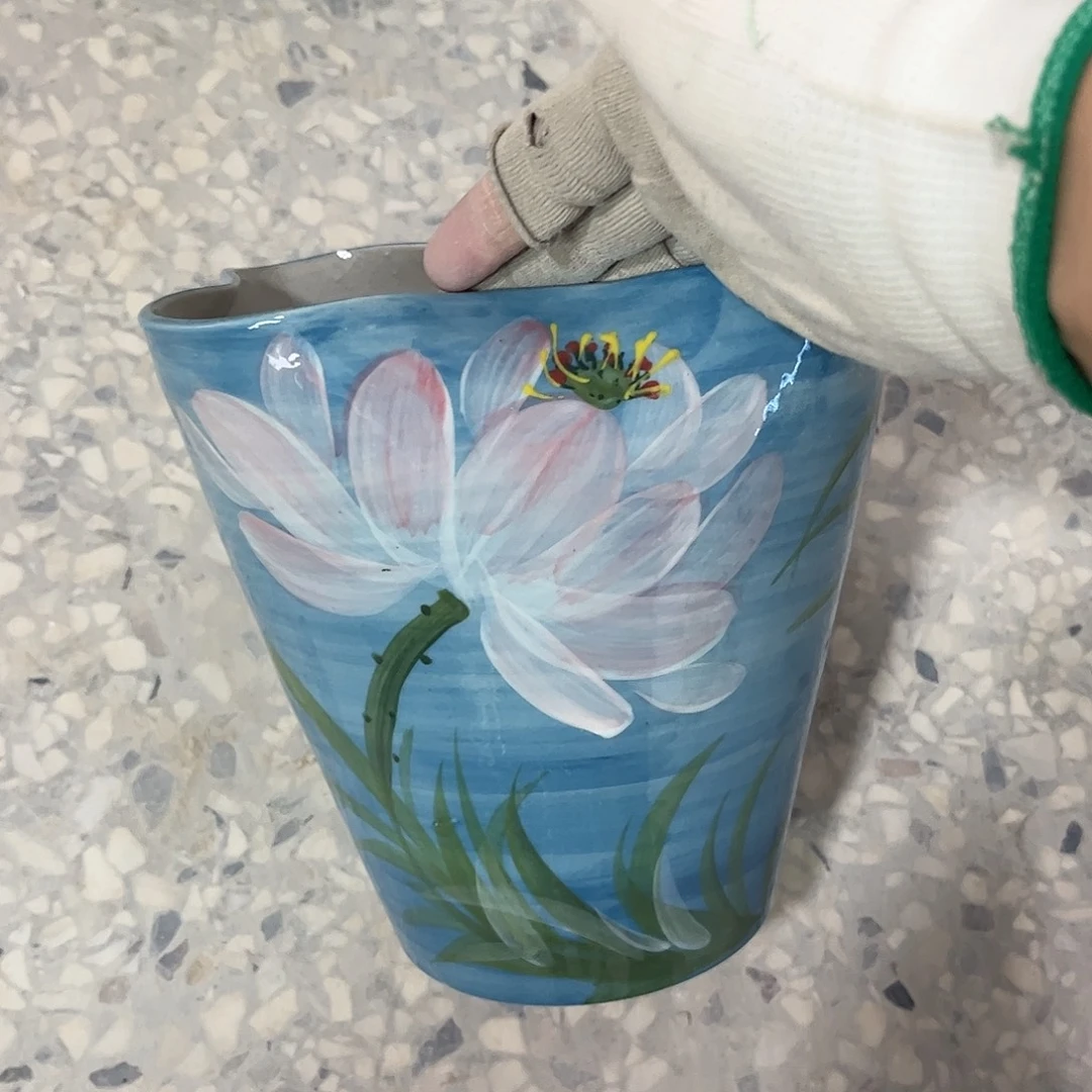 葫***猫景德镇陶瓷花盆花盆微瑕