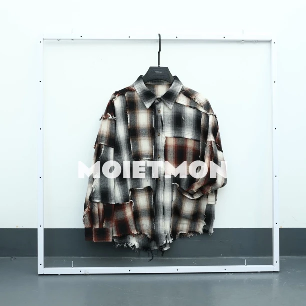 【Moi et mon】春季新款小众时尚休闲宽松衬衣百搭格子经典衬衫