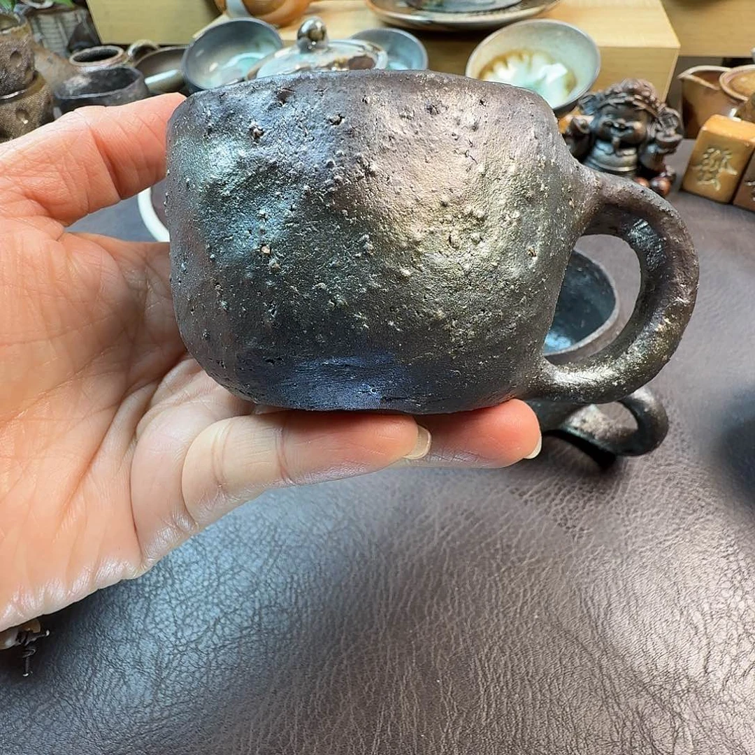 复古手工手作柴烧咖啡杯