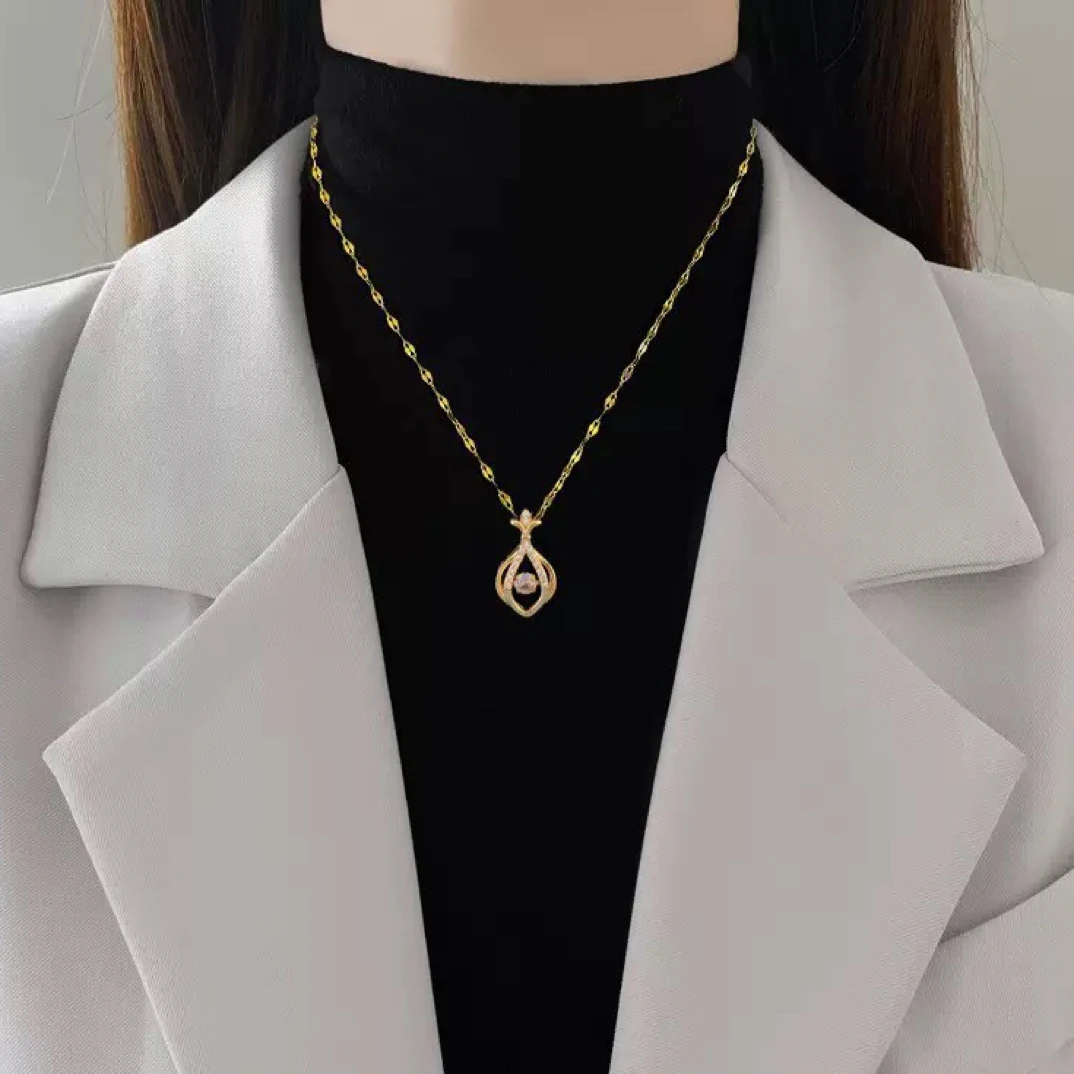 钛钢项链 【不掉色】灵动款香包项链网红饰品配新款气质轻奢锁骨链