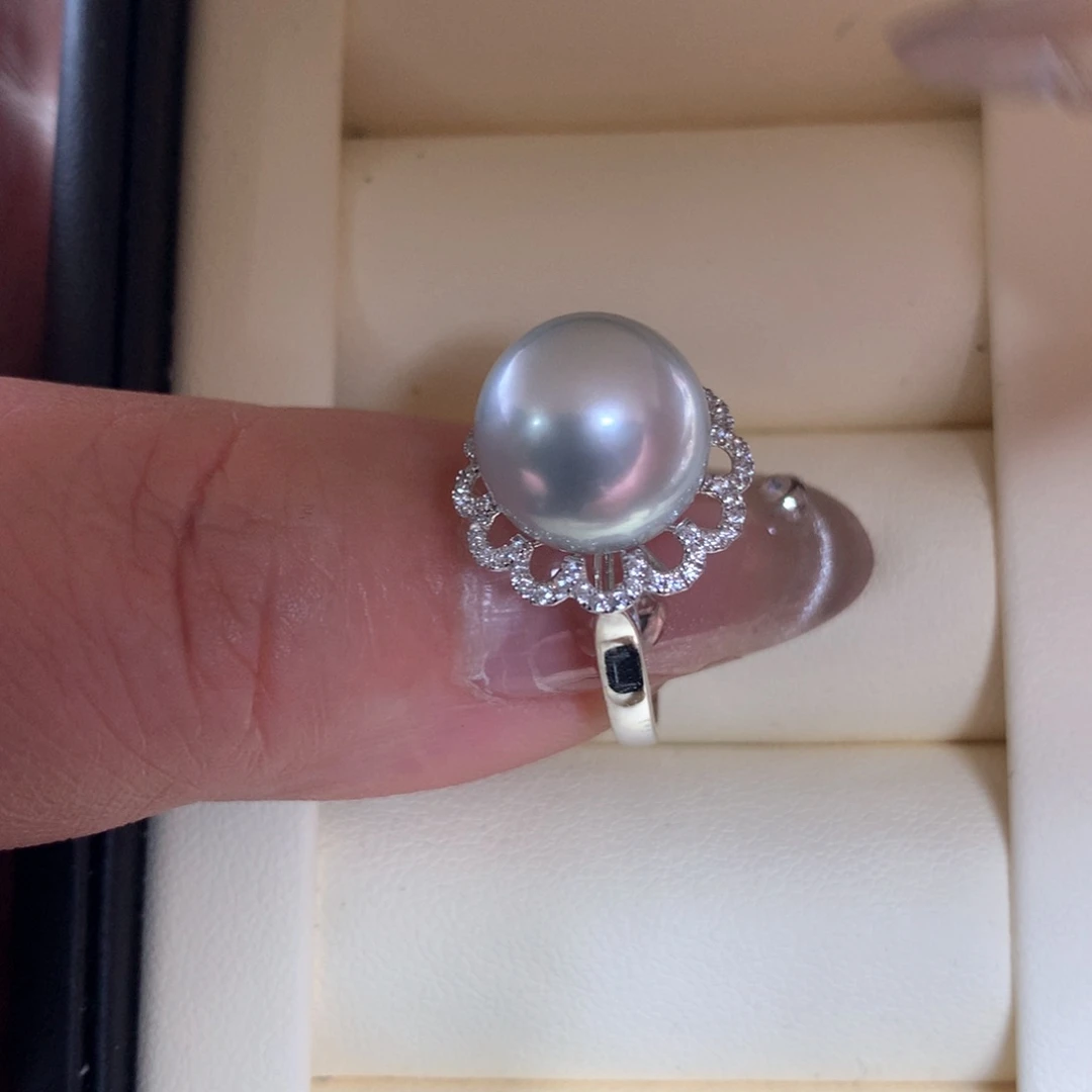 海水珍珠戒指18K金镶嵌