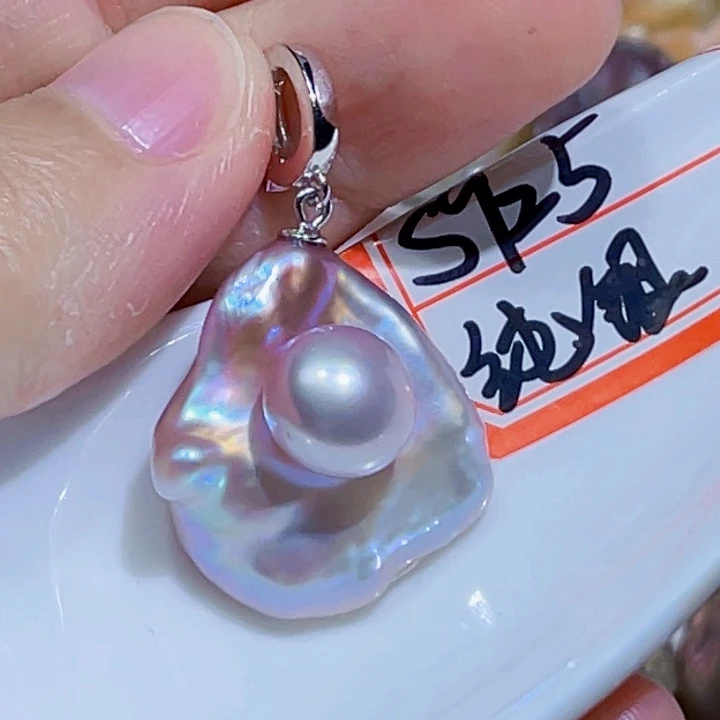 淡水珍珠银S925镶嵌颈饰