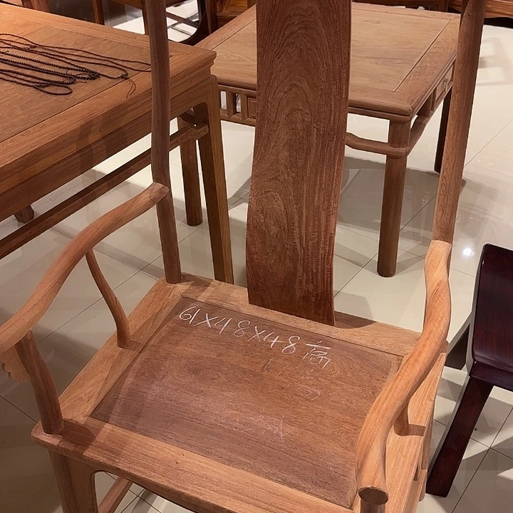 木（非红木类）大果紫檀官帽椅成品打蜡包邮