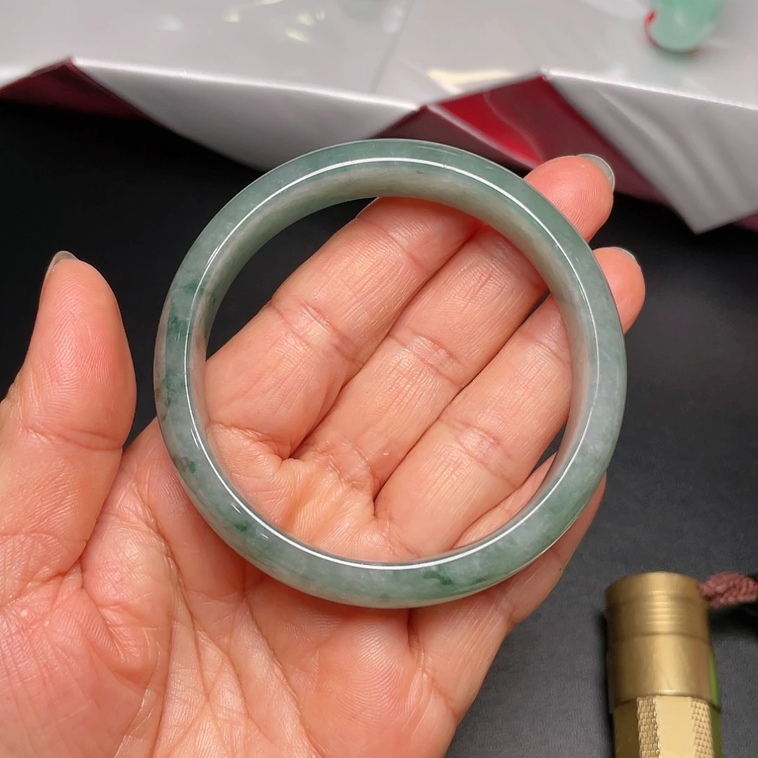 翡翠未镶嵌手镯天然翡翠兰水飘花手镯