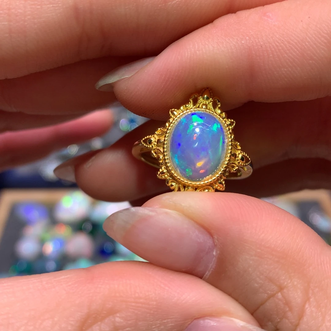 银S925镀金镶嵌欧泊戒指款式